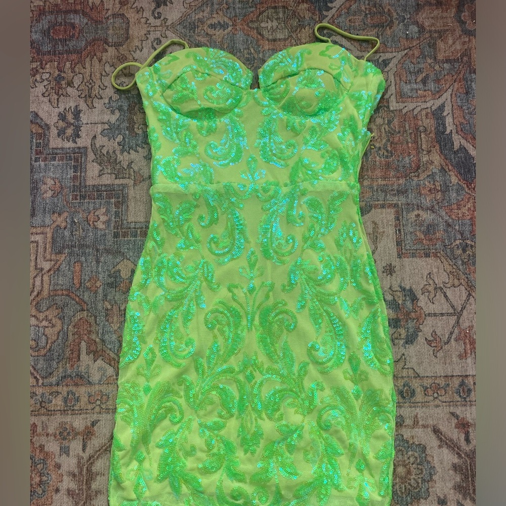 Neon green dress